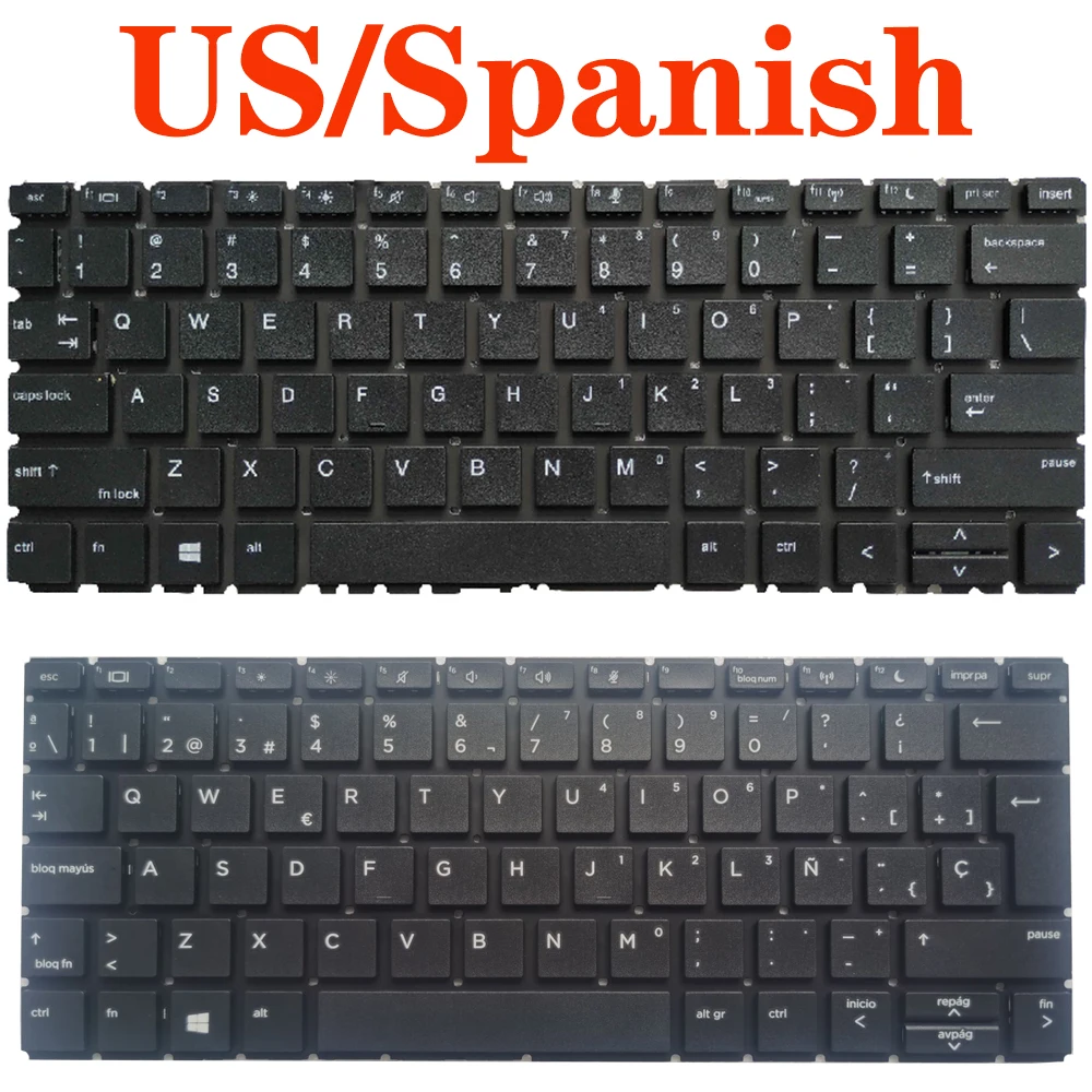 

NEW US English/Spanish SP Laptop keyboard for HP Probook 430 G6 435 G6 no frame