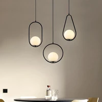 nordic glass ball pendant lights industriel hanging lamp luxury gold silver brass art kitchen hotel hoop decor pendant lamp