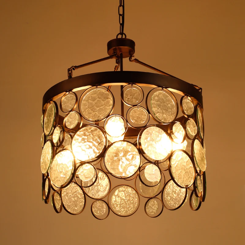 

Nordic Style Vintage Crystal Pendant Lights Retro Industrial Glass Hanging Lamps for Restaurant Bar Cafe Dining Room Decoration
