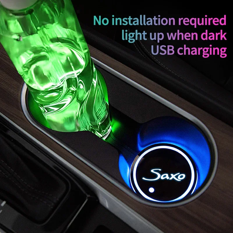 СВЕТОДИОДНЫЙ Автомобильный держатель для напитков эмблема Citroen Saxo декоративное