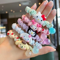 kawaii sanrio hair ring hellokittys cinnamoroll pompom purin cartoon cute simple head rope anime sweet headdress girls gift