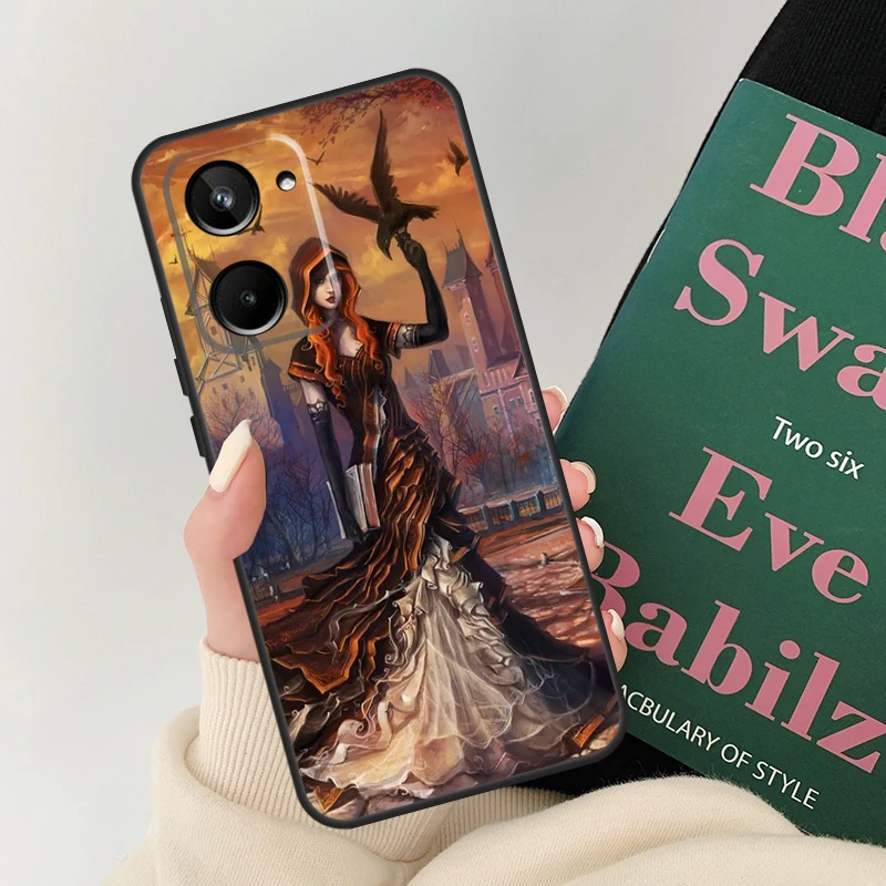 Хэллоуин Луна ведьма ужас для Realme 11 10 9 12 Pro Plus GT Neo 6 5 C21Y C25s C30 C31 C33 C35 C51 C53 C55 C67