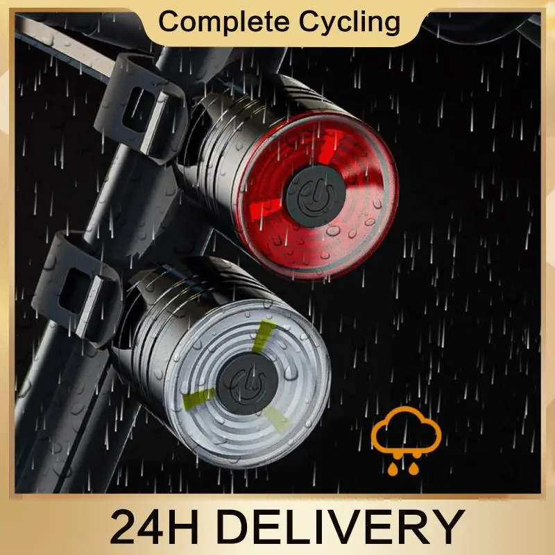 

New Bicycle Taillight Aluminum Alloy Helmet Light Night Riding Warning Light Mountain Bike LED Headlight Taillight
