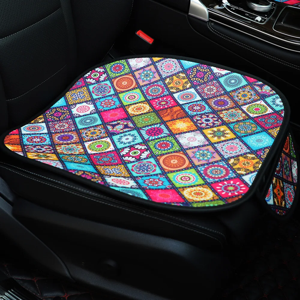 

Чехол на сиденье автомобиля, дышащая накладка из витражного стекла без спинки, Нескользящие аксессуары для украшения интерьера автомобиля