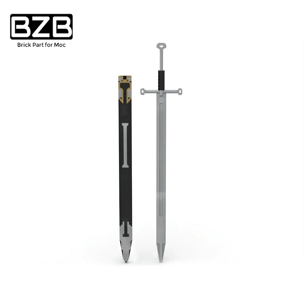 

MOC Medieval Sword Anduril Block Set for The Lord Ringsed Knight Weapons Cross Sword Include Scabbard Creativity Brick Toy Gift