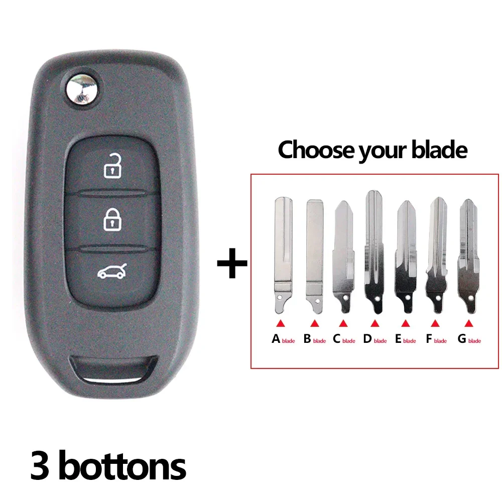 

2 3 кнопки автомобильный брелок для ключей, оболочка для Renault Megane 3 Logan 2 Kadjar Captur Dacia Duster Symbol Kaptur, складной ключ