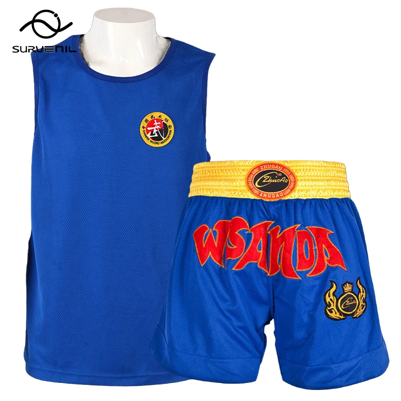 Фото Шорты Muay Thai, боксерские шорты с драконом, комплект рубашек для мужчин и женщин, боевые искусства, MMA, Sanda, Wushu, униформа для взрослых №5