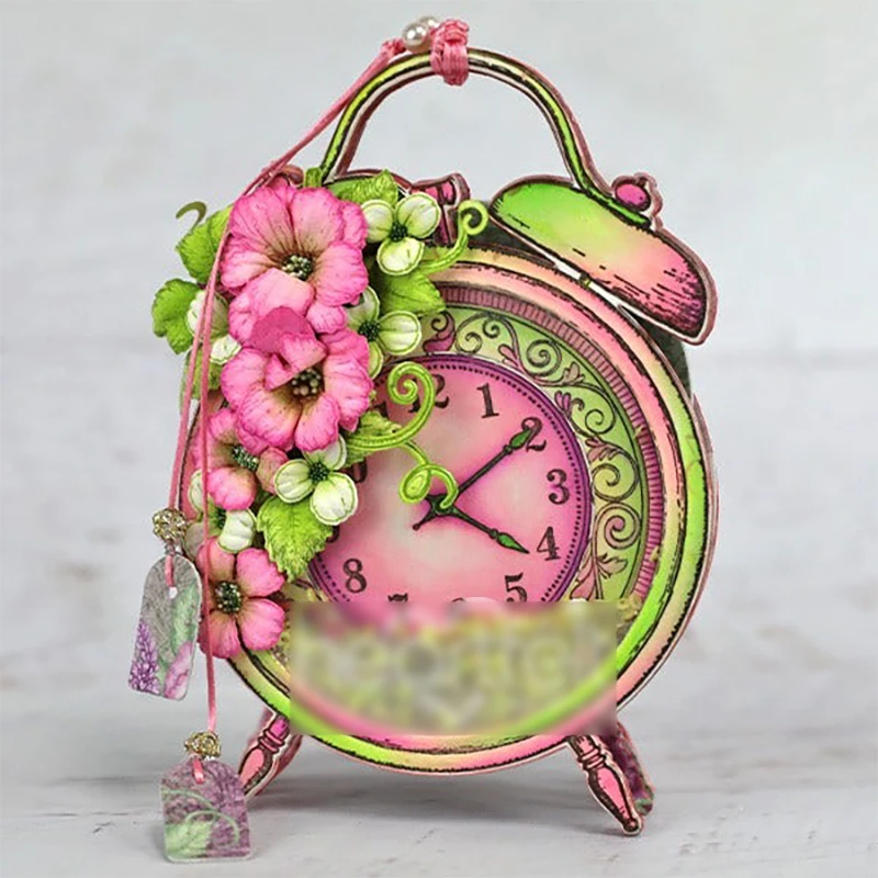 Новинка 2022 набор прозрачных штампов с будильником и металлическими вырубными