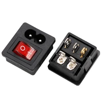 iec 320 c8 power cord socket inlet connector with rocker switch