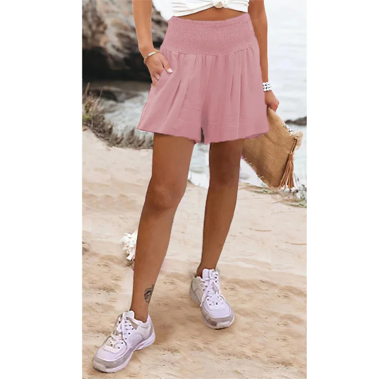 2023 New Women's Solid Color High Waist Shorts Casual Pants Summer Fashion Loose Versatile Shorts Female & Lady Clothing