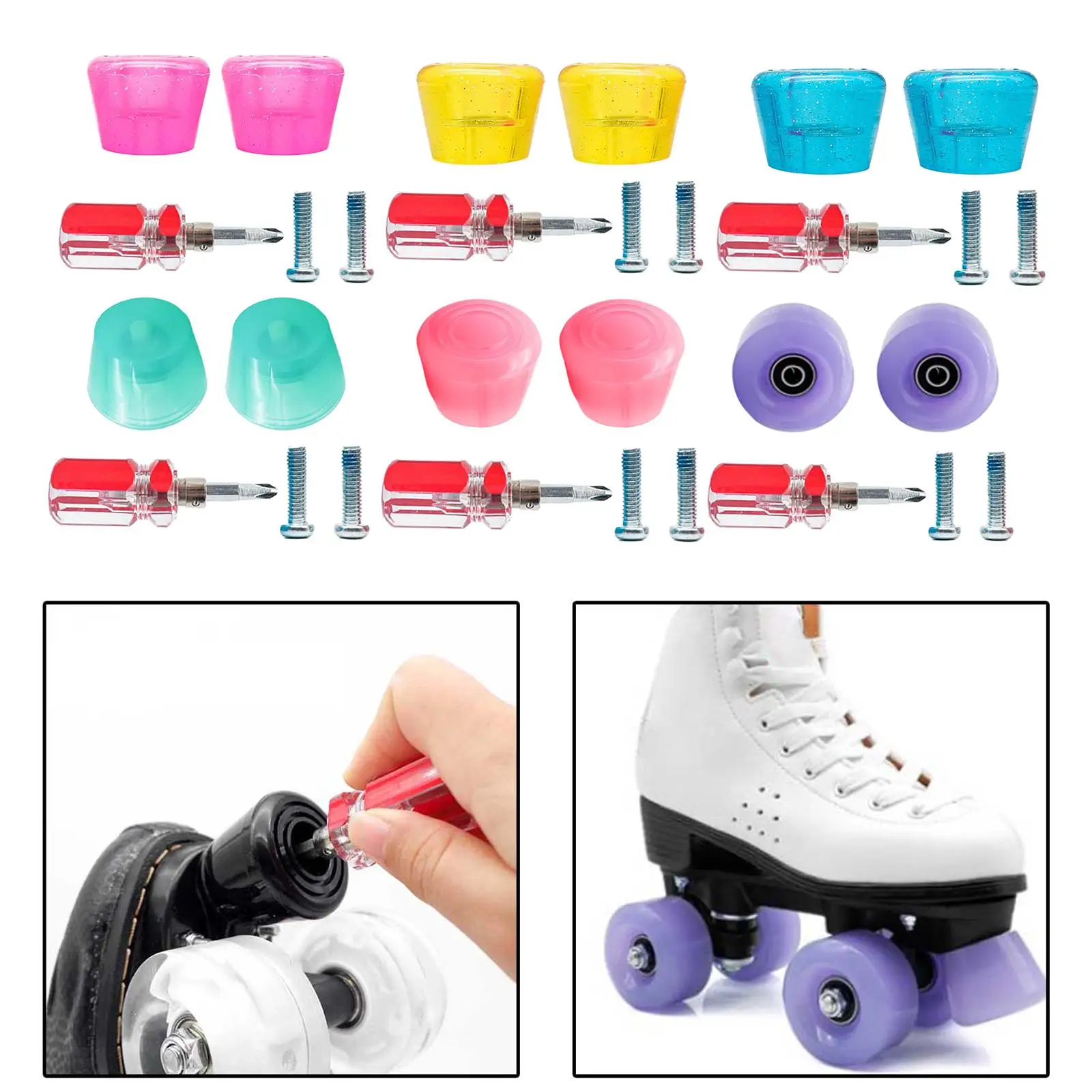 

Pair PU Skates Top Stopper Skate Brake Block Blocker Training Stop Plug