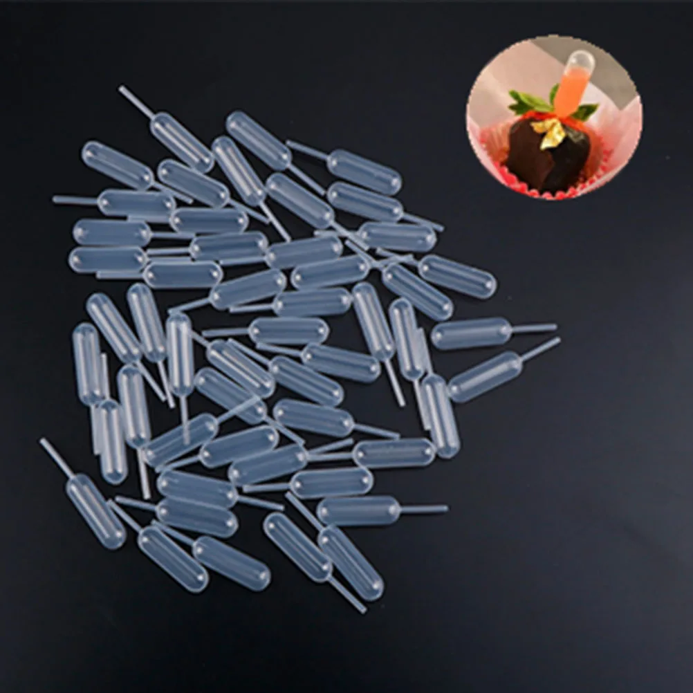 

100pcs 4ml Plastic Squeeze Transfer Pipettes Dropper Disposable Pipettes For Strawberry Cupcake Ice Cream Chocolate