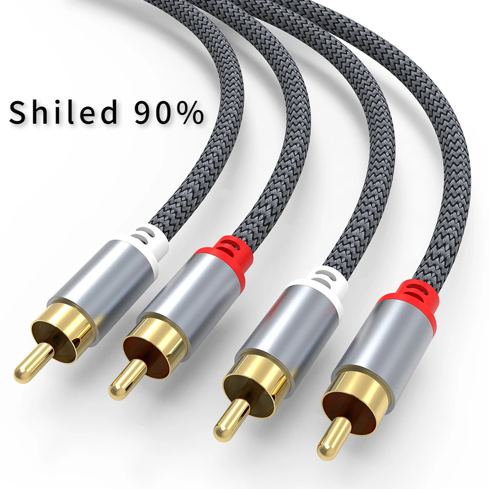 2 Rca To 2 Rca Stereo Cables Male To Male Aux Cable Jack for