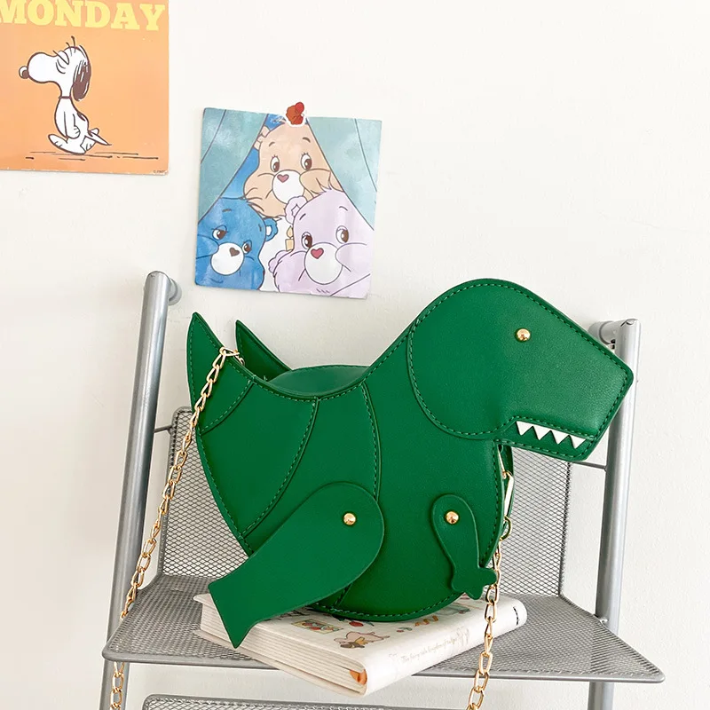 Модная женская сумка на плечо в форме мультяшного динозавра винтажная Женская