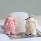 Силиконовая форма в виде Санта-Клауса для ароматерапии свечи, Рождественское украшение, форма для изготовления свечей, 3D стерео Рождественская шляпа, форма для мыла ручной работы