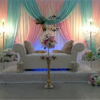 3x6m tiffany blue and pink wedding backdrop curtain with swag wedding drapes wedding stage backdrop