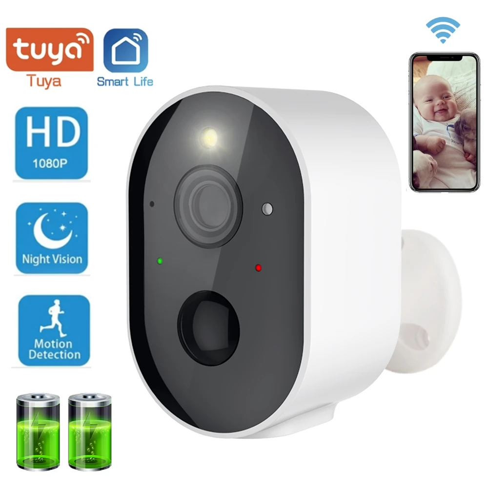 

Беспроводная камера 3MP Tuya, WiFi, наружный монитор наблюдения, ночное видение, два способа, Внешняя камера безопасности, IP-видеокамера