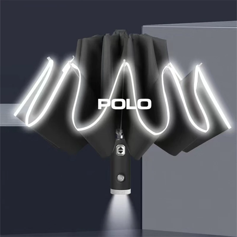 

Automatic Reflective Stripe Reverse Led Light 10 Ribs Windproof Umbrella For Volkswagen VW Polo 6R 6N 6N2 6C 9N 9N3 Rline R Line