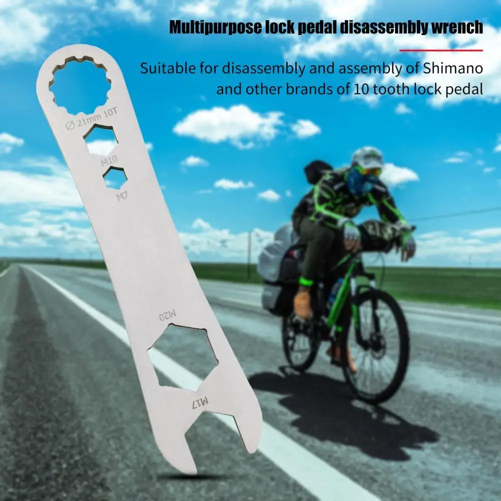 

Multi Specification Practical Wear Resistant Pedal Spanner Stainless Steel Pedal Wrench Anti Rust for Riding