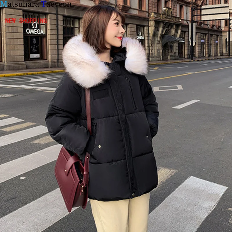 2021 Winter Fashion Parka Hooded Coat Jacket Women  Windproof Thick Warm Coat Ultra Light Women's  Korean Loose Jacket Wholesale