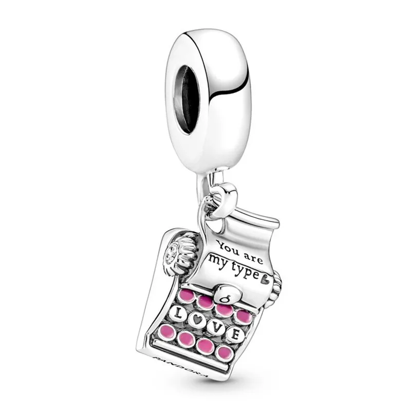 

Authentic 925 Sterling Silver Moments Typewriter Dangle Charm Bead Fit Pandora Bracelet & Necklace Jewelry