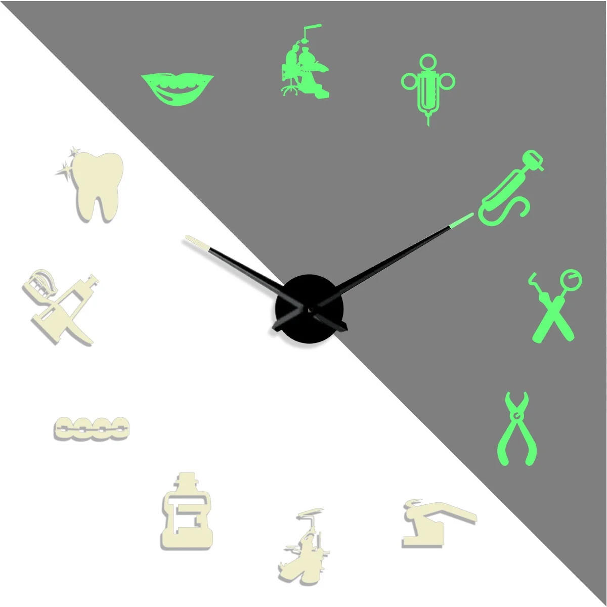 

Dentist DIY dentist clinic creative Different Frameless Luminous Wall Clock decor Home decoration Modern gifts