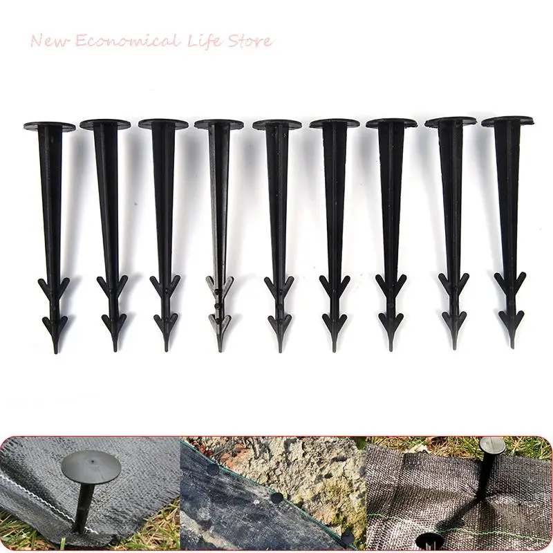 

50Pcs Black Plastic Garden Stakes Pegs Ground Nail Fixed Pegs Anti Insect Net