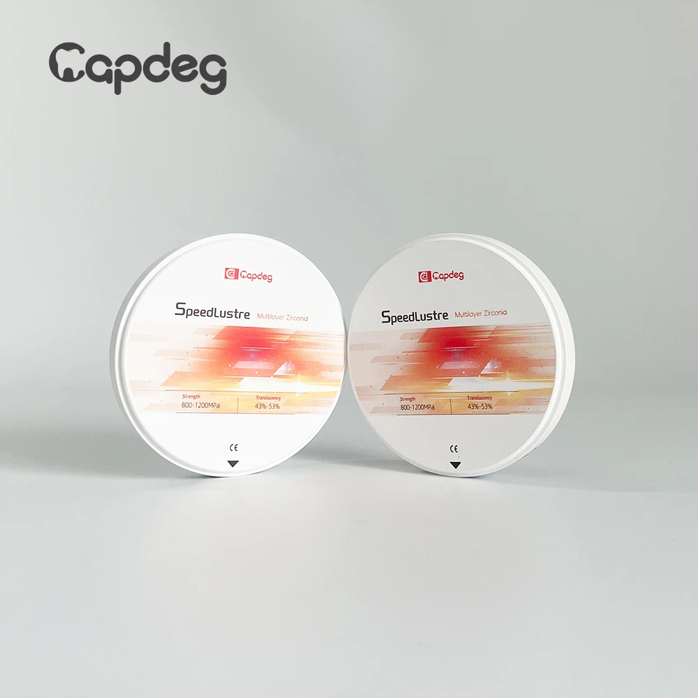 Многослойный стоматологический циркониевый блок CapDeg SpeedLustre, диск 98*14 мм, подходит для быстрого спекания, 800-1200 МПа, 43-53% светопроницаемость (art.: 3920da347a82b) - 3920da347a82b