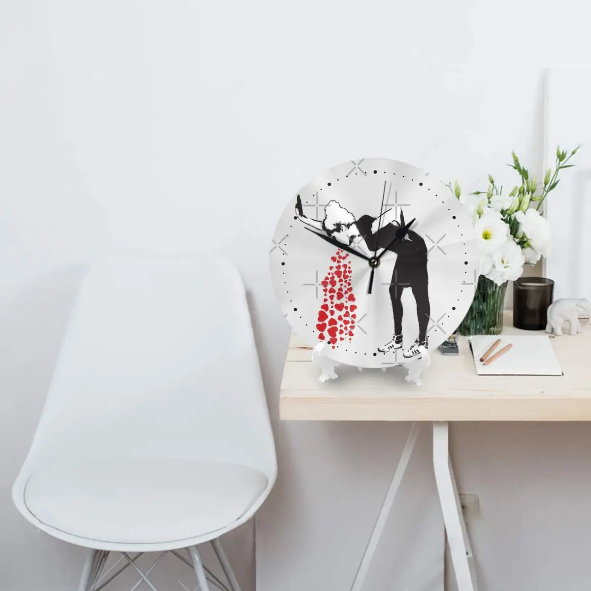 Граффити Бэнкси любовь больная женщина со змеиными сердцами черные настенные