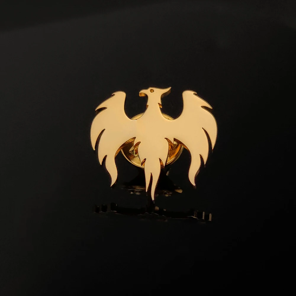 Мужская брошь из нержавеющей стали с логотипом татуировки Феникс значок на