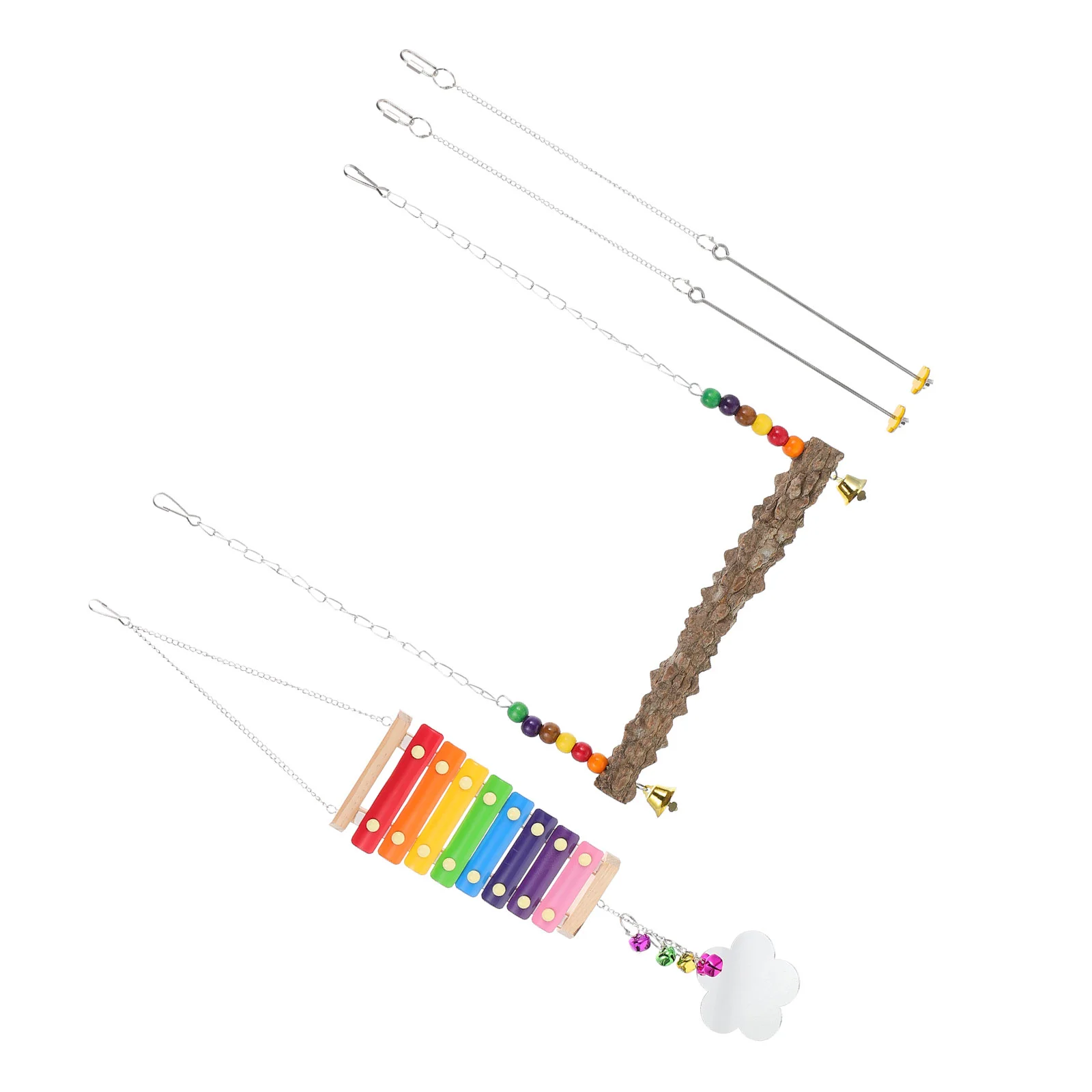 

1 Set Parrot Swing Toys Bite-resistant Bird Wood Toys Swing Toys Bird Stand Toys