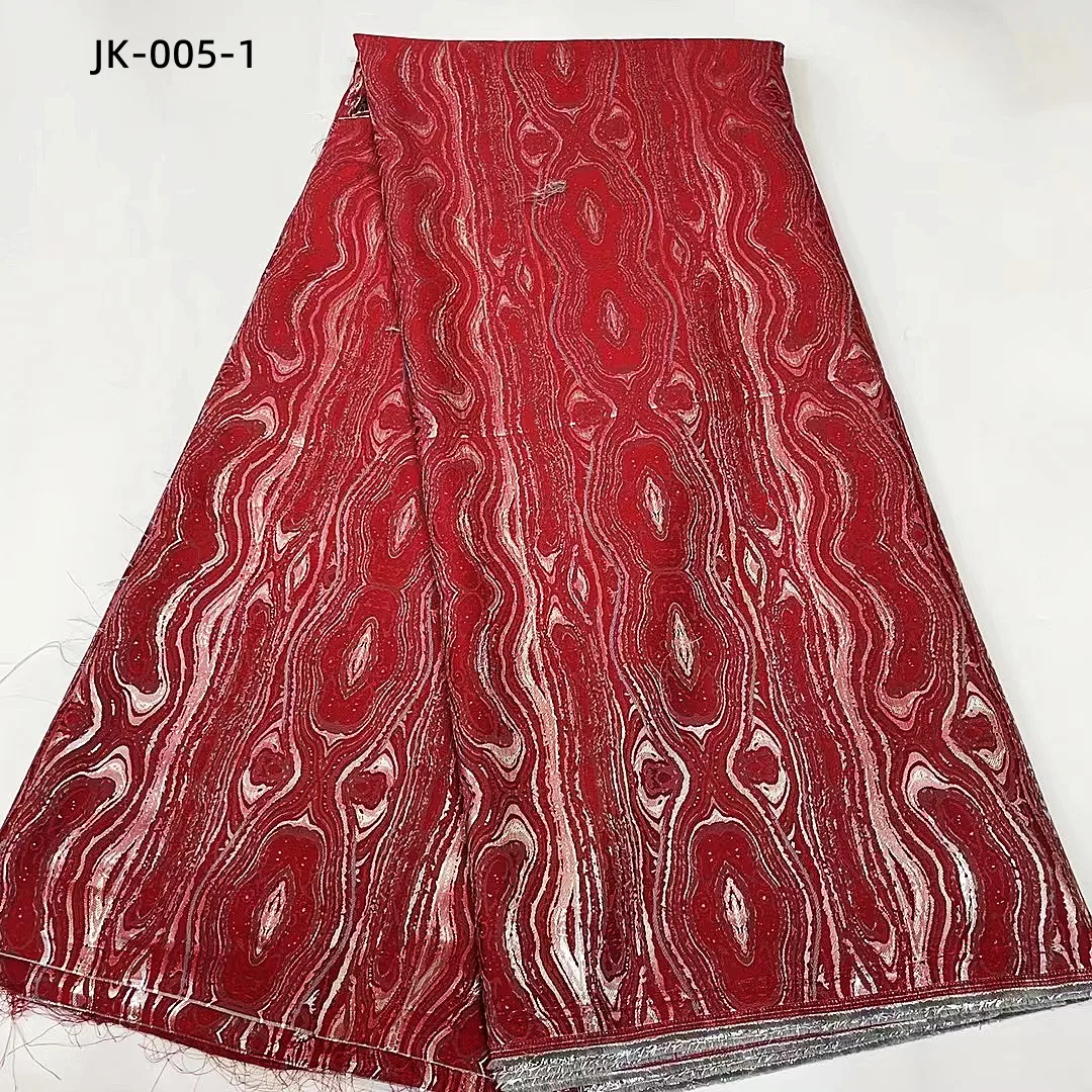 

African 100% Cotton Jacquard Lace Fabric Embroidery Guipure Luxury Women Dresses Sewing Trimmings For Wedding 5 Yards