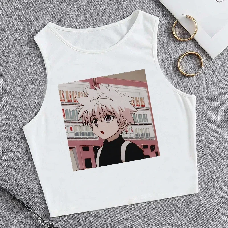 Укороченный топ футболка Hunter X майка укороченный в стиле Харадзюку мультяшная