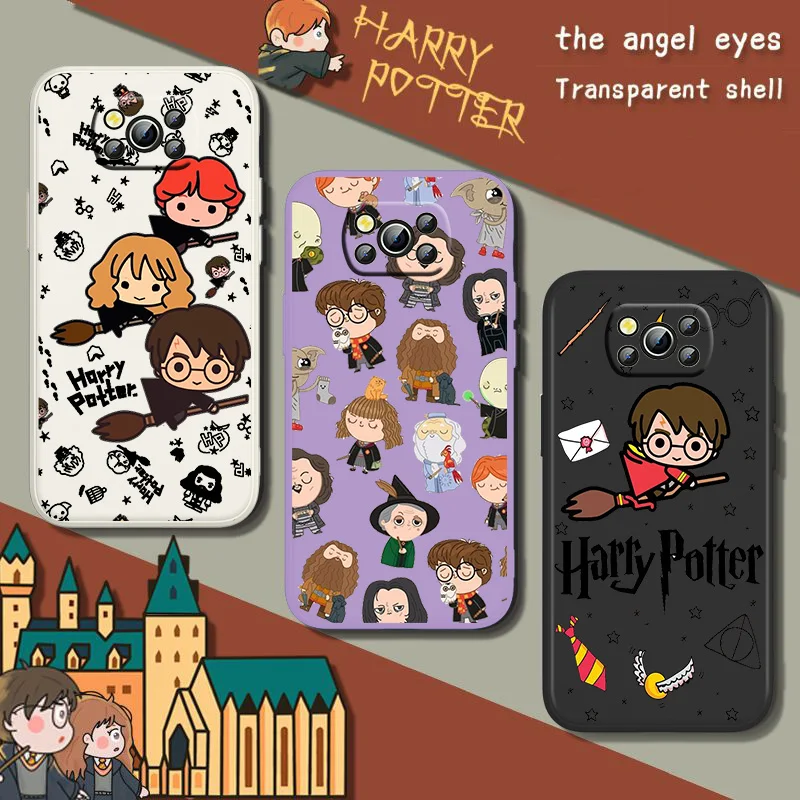 

Fantasy Novel Harryrry Potterer Phone Case For Xiaomi POCO F3 X3 NFC GT X2 C31 C3 M2 M3 M4 Pro Liquid Rope Funda Cover Soft Back