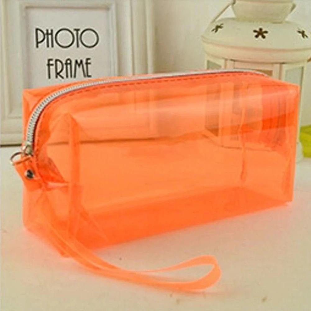 

Канцелярские принадлежности, разноцветная косметичка, прозрачный карандаш на молнии