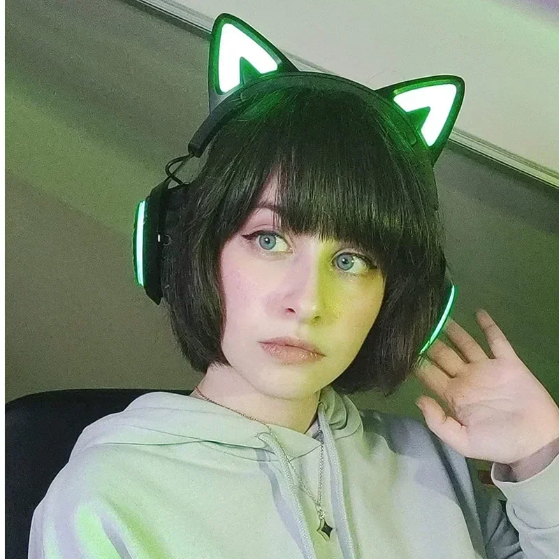 Игровая Гарнитура Somic Gs510 С Микрофоном Магнитный Чехол RGB Дизайн кошачий Ухо