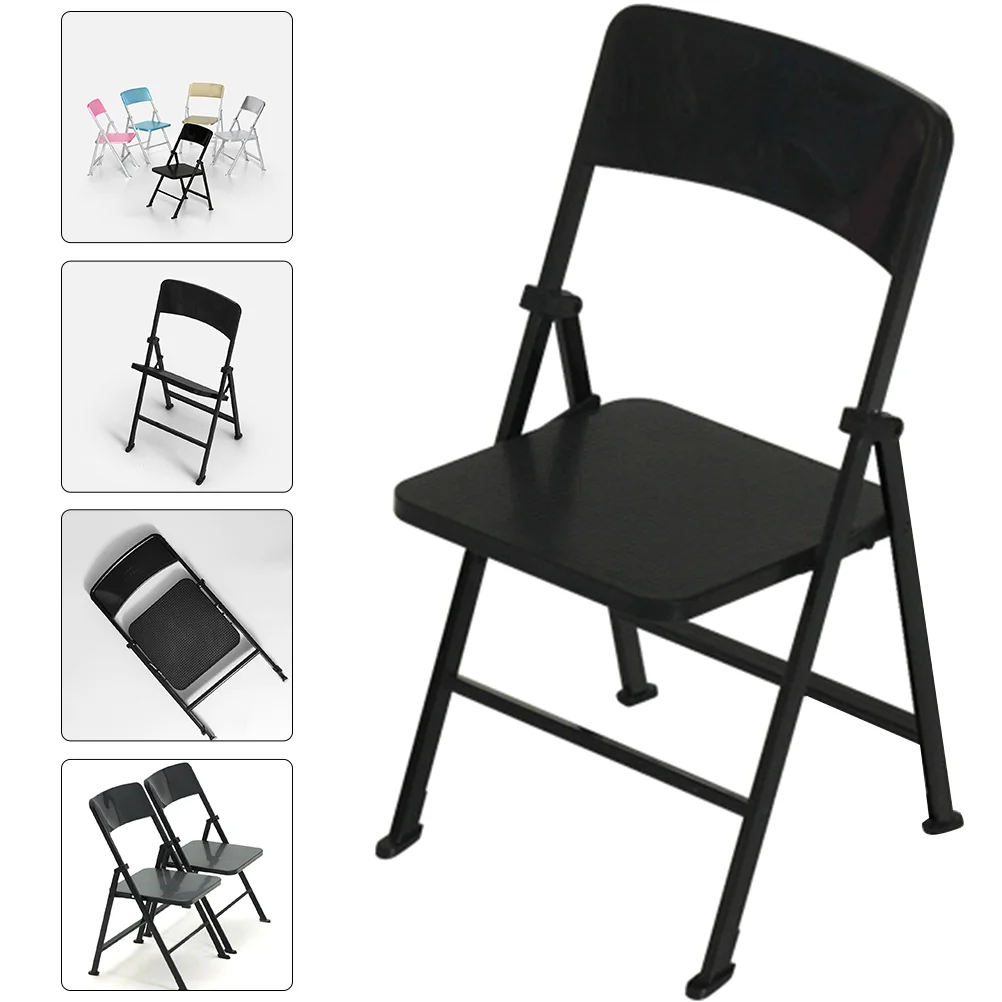 

Dollhouse Folding Chair Miniature Furniture Model Chairs Adorable Pvc Figurines Child Kids' Room Décor