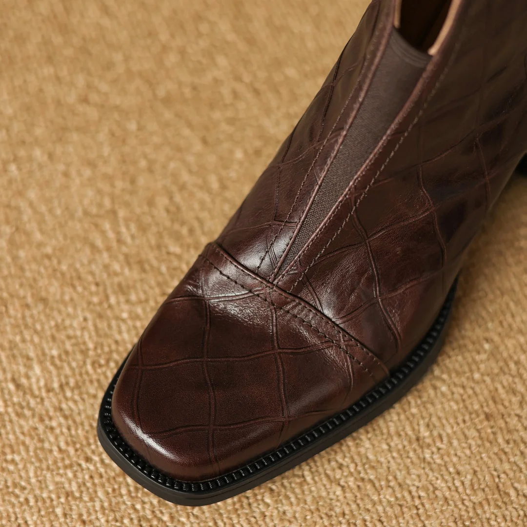 Женские ботильоны из коровьей кожи повседневные Мягкие короткие ботинки на