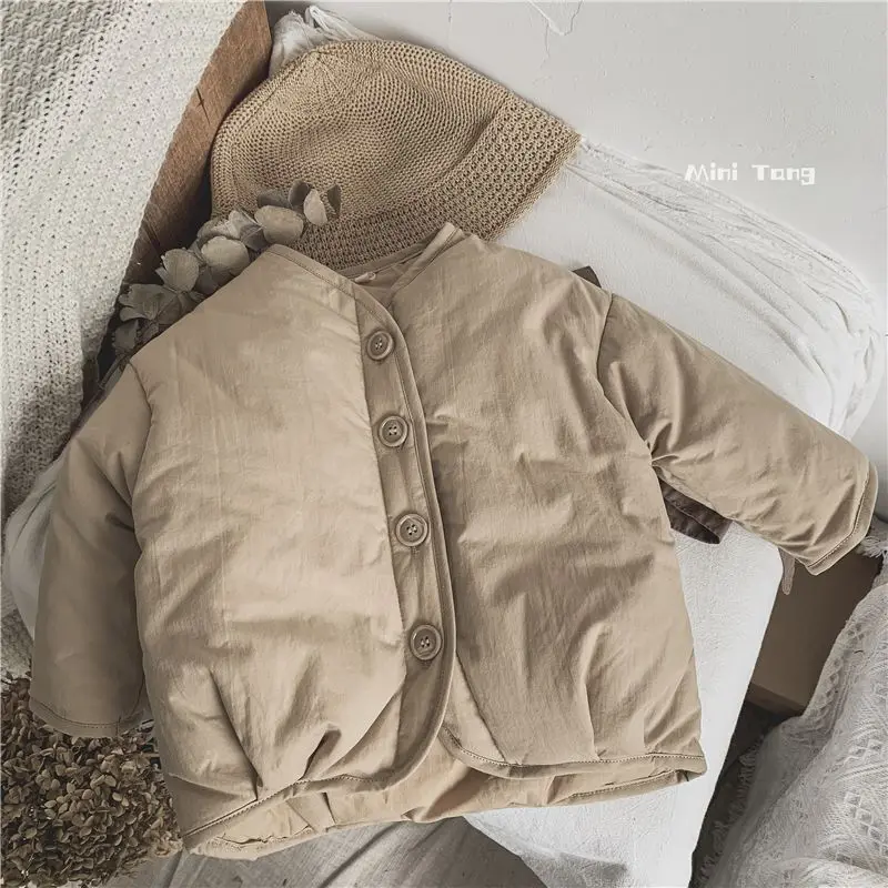 

Детские зимние Пуховые парки в Корейском стиле, пальто, детская утепленная хлопковая куртка для мальчиков и девочек, детская куртка с Wnter