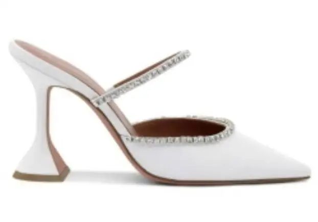 

Gilda Crystal Clear Mules PVC crystal-embellishments stiletto heel AMINA MUADDI Pointed toe Slide sandals women fashion shoes