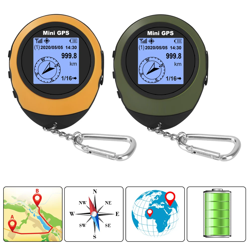 Mini GPS Navigation Satellite GPS Positioner Handheld With Buckle Compass For Outdoor Sport Travel Hiking images - 6