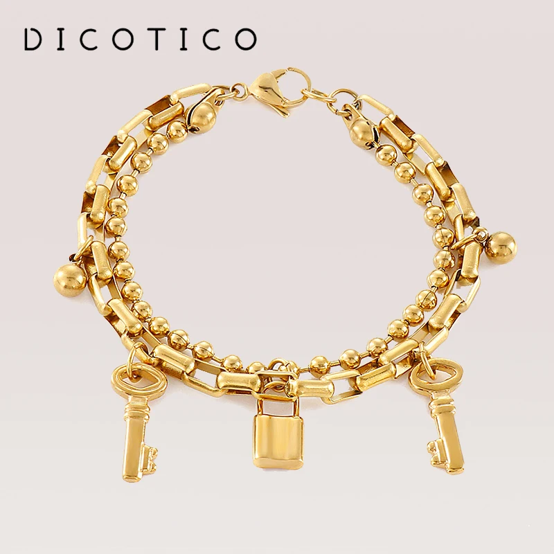 Женские браслеты с шармами Дубай золотистые и Серебристые из нержавеющей стали