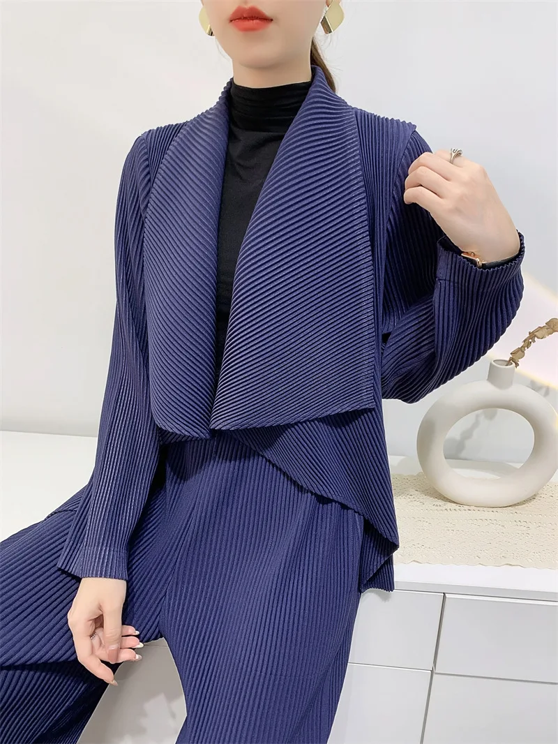 Женский короткий плиссированный кардиган Miyake повседневный свободный утепленный