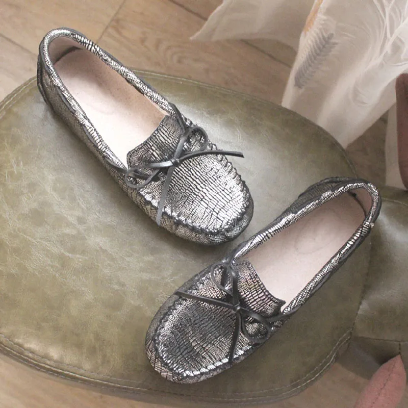 

2022 New Shoes Women 100% Genuine Leather Women Flat Shoes Casual Loafers Slip On Flats Shoes Moccasins Lady Driving Shoes