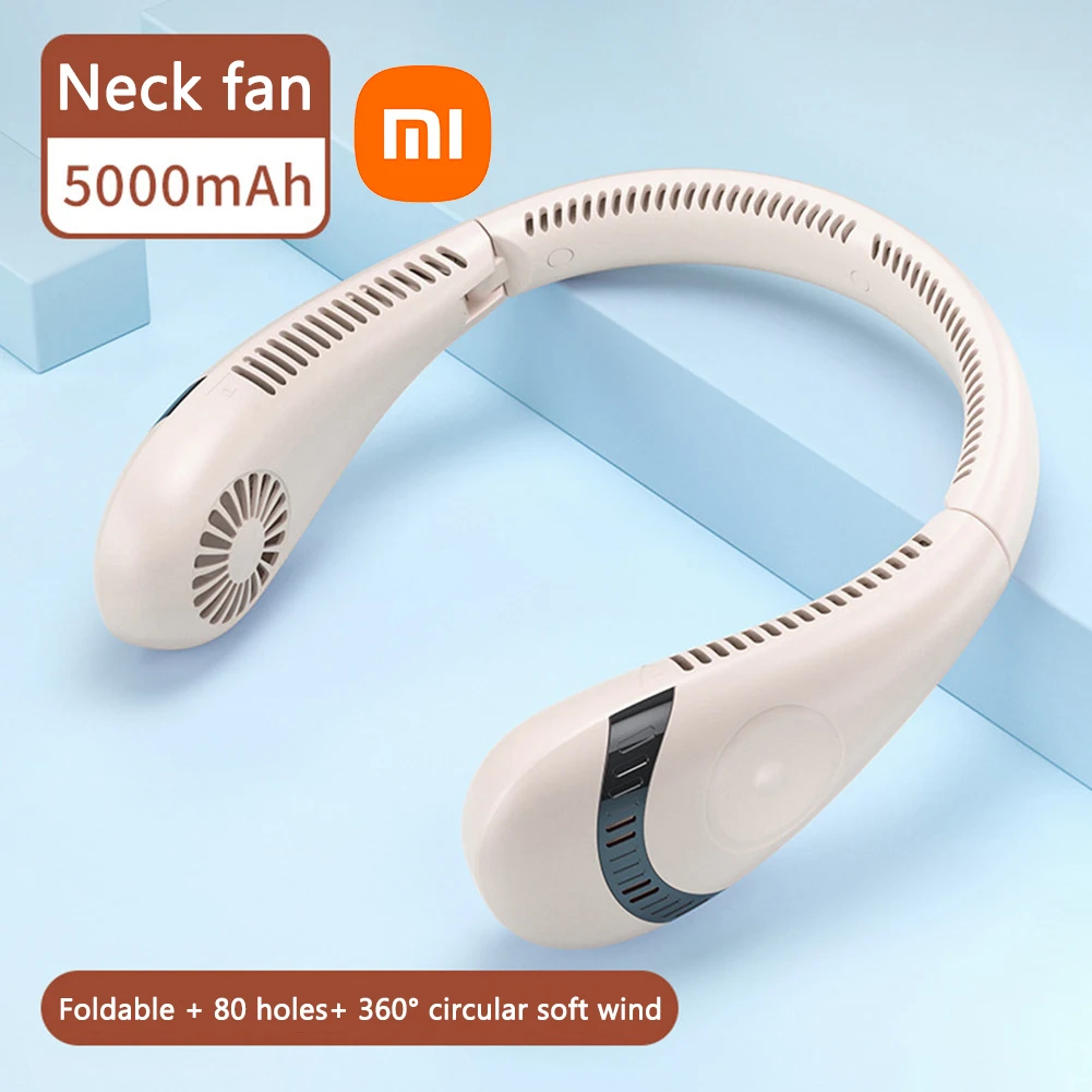 

2023 Xiaomi Foldable Hanging Neck Fan Summer Air Cooling Fans Bladeless USB Rechargeable Mute Sports Running Neckband Fan