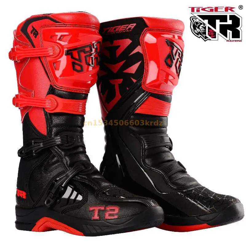 

2021 new high quality TPU Hong Kong Tiger T2 active axle off-road motorcycle boots, professional racing boots for men and women