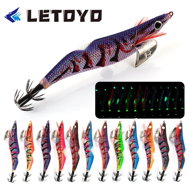 

LETOYO 15g 20g Eging Squid Lure Jigs 3.0# 3.5# Luminous Egi Jig Calamari Octopus Cuttlefish Baits Jigging Fishing Lures