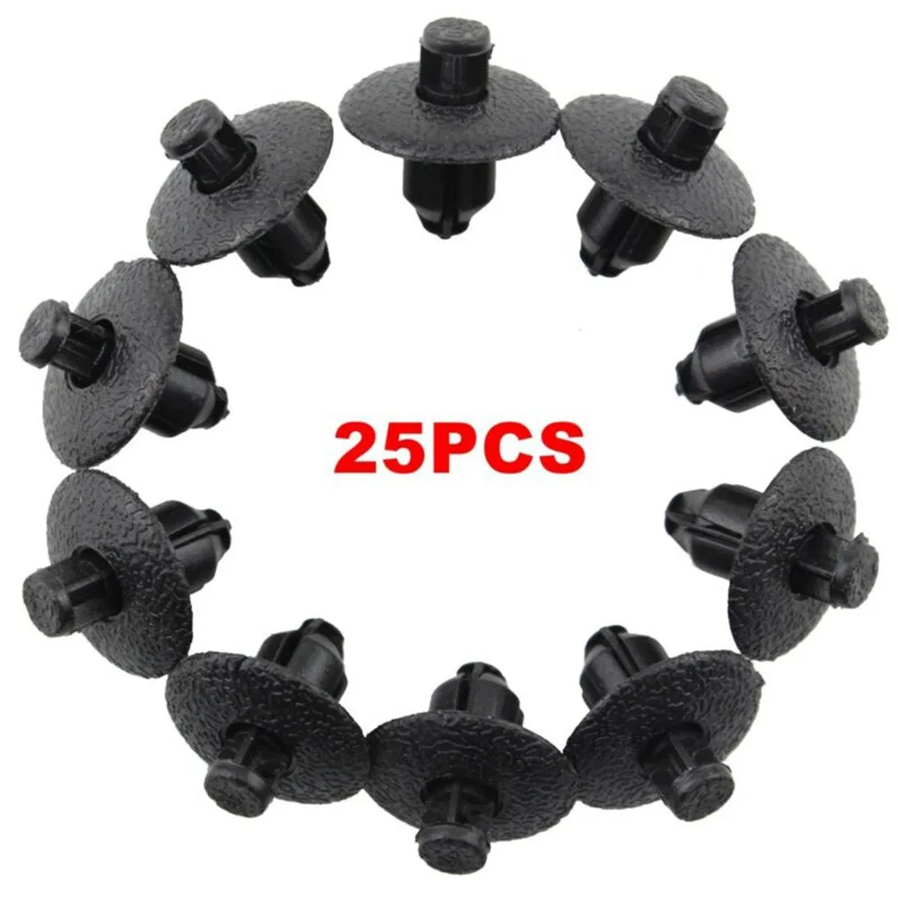 

25pcs Engine Side Cover Clip Push Rivet Retainer 90467-07117 Nylon Cover Clips Replacement For Toyota 7mm Hole Car Accessories