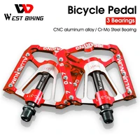 west biking mountain bike pedals die casting du 3 bearings footboard cycling pedal anti slip aluminum alloy bicycle accessories