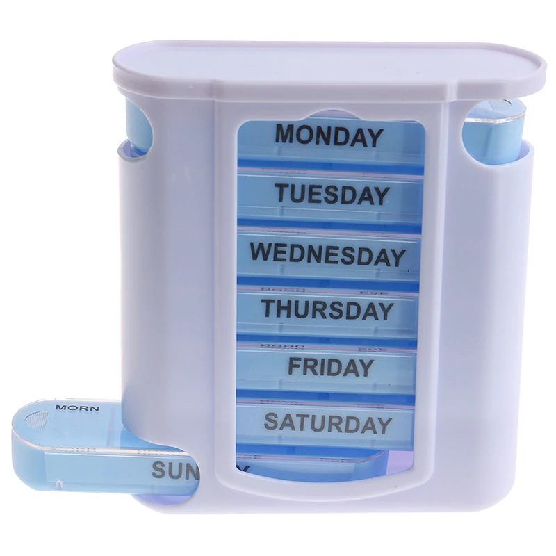 

Portable 7 Days Medicine Medical Pill Box 28 Grids Weekly Pill Case Storage Box Travel Medicine Box Holder Tablet Organizer